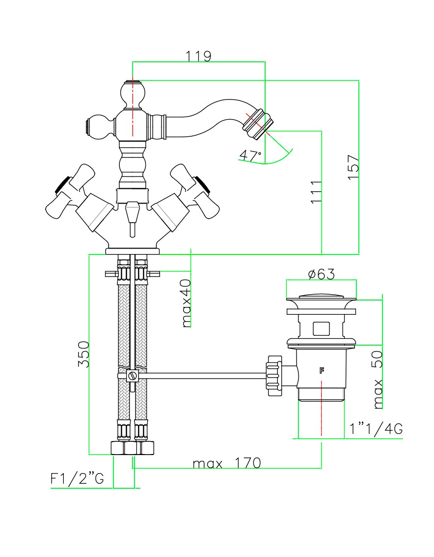 AM710402010 Смеситель для биде Webert Armony - Вид №1