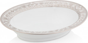 10561967 Haviland Блюдо для горячего 24см "Матиньон" (белый, платиновый декор) Фарфор