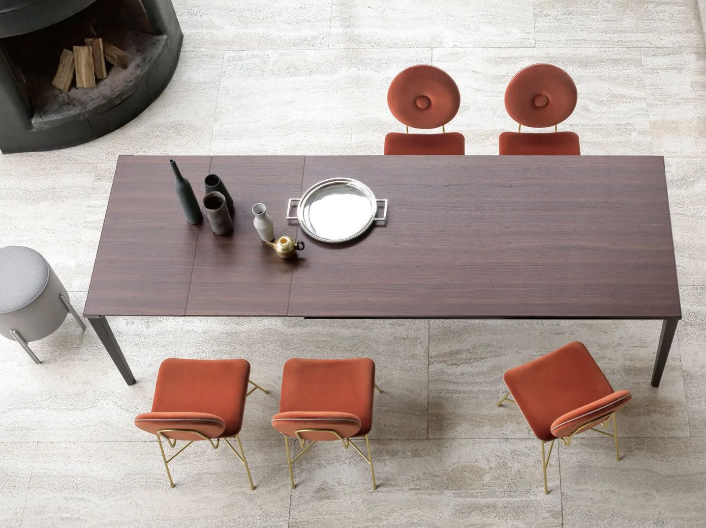 Выдвижной металлический и меламиновый обеденный стол Bontempi Casa ECHO IN ARCH-00150158 - Вид №3