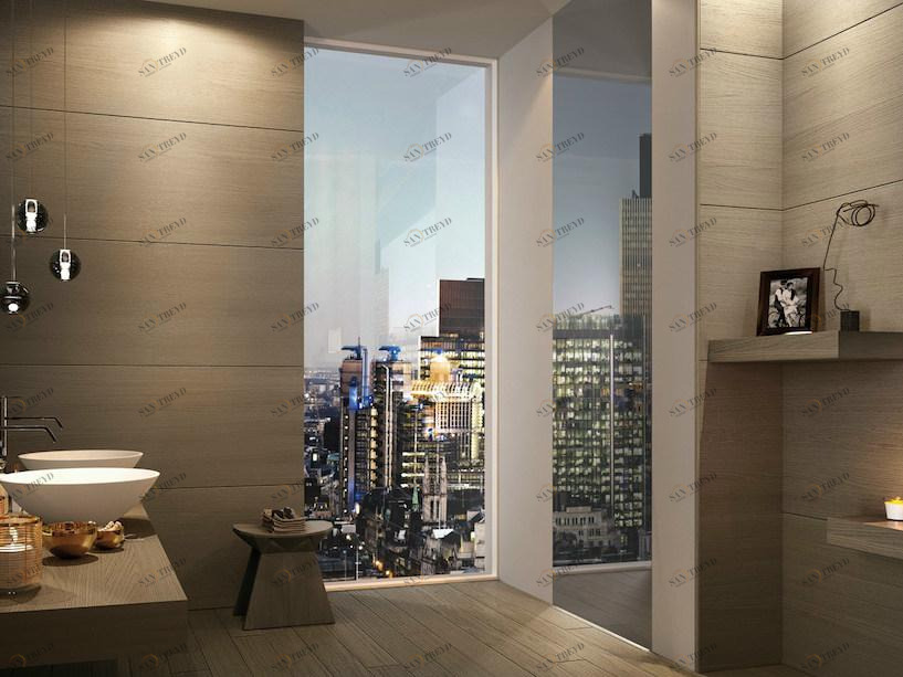 GAROFOLI Распашная дверь из отражающего стекла заподлицо со стеной Design sun-id-1434407