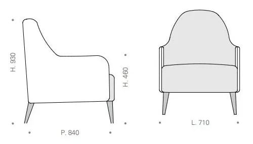 Тканевое кресло с подлокотниками Kico Living Complements ARCH-00062961 - Вид №3