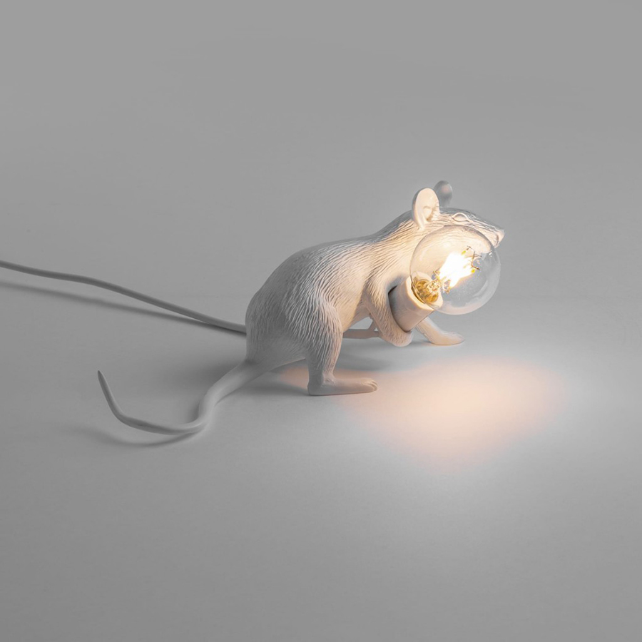 Светильник настольный Mouse Lamp Lie Down, белый Seletti 14886 - Вид №5
