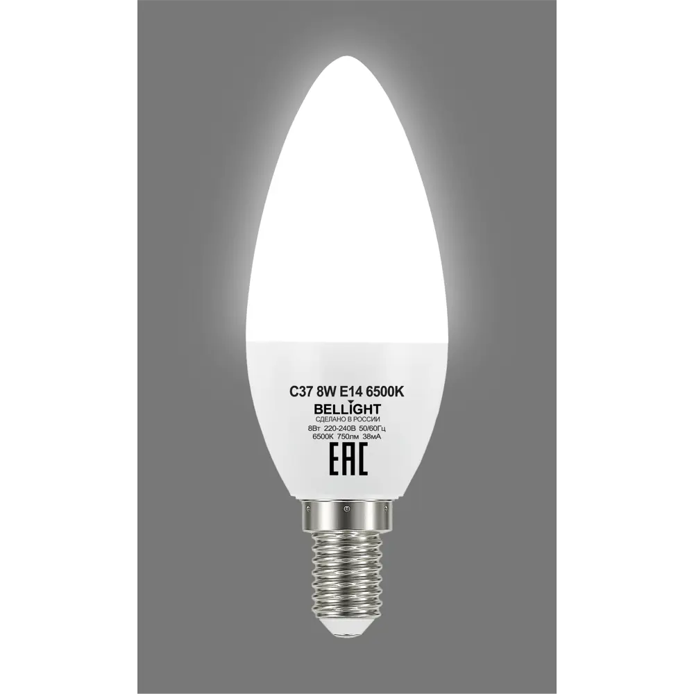 BELLIGHT Светодиодная лампа Е14 свеча 8W холодный белый свет 85637141 STLM-0930154 - Вид №2