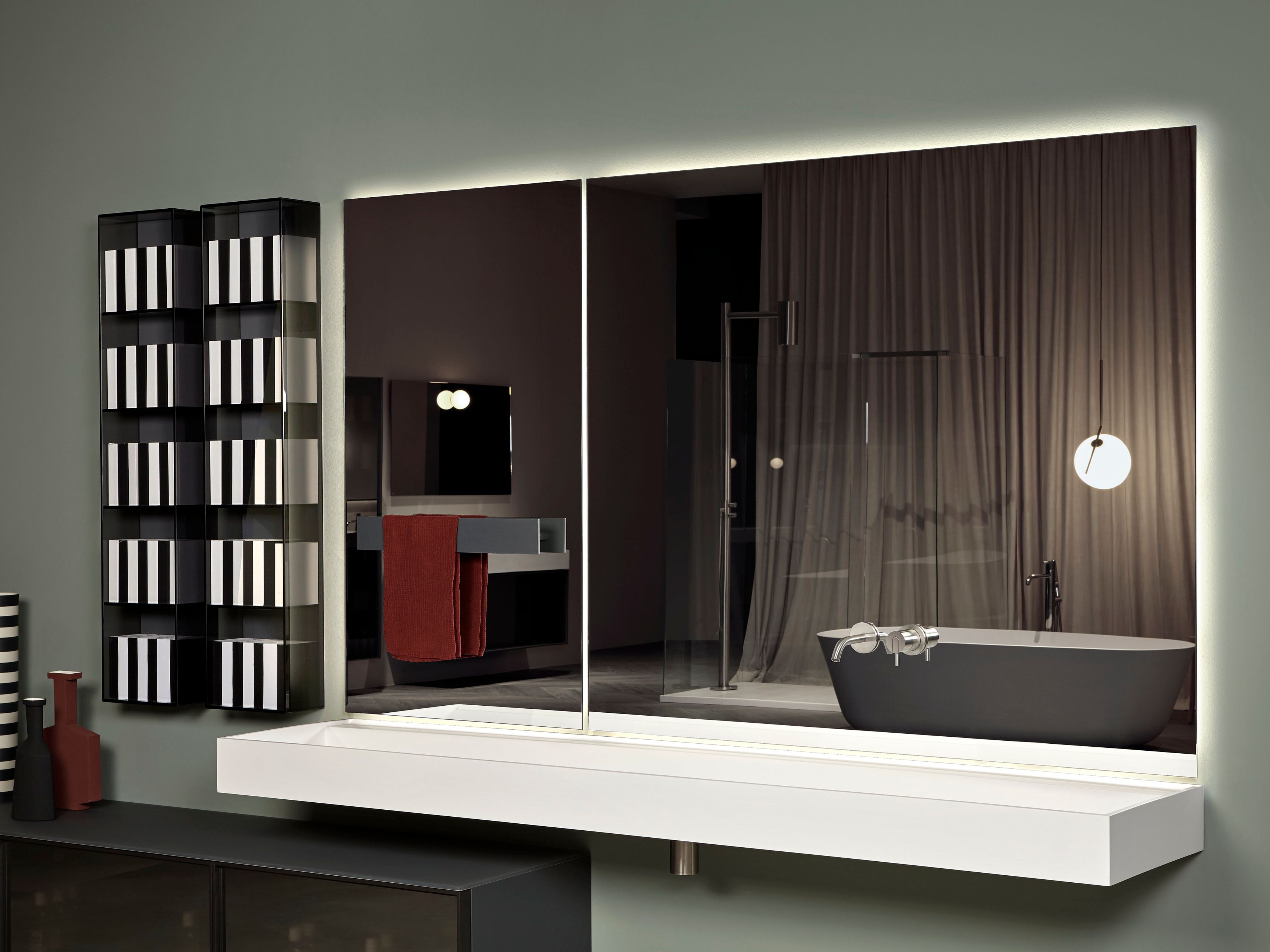 Настенное зеркало с полкой для ванной комнаты Antoniolupi NEUTROKIT ARCH-00061273