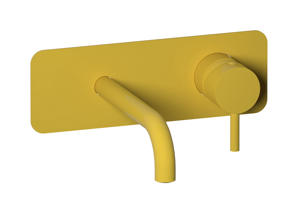 Встроенный в стену смеситель для раковины на 2 отверстия в комплекте с донным клапаном WE ARE IB co206gi Yellow Franciacorta Colore