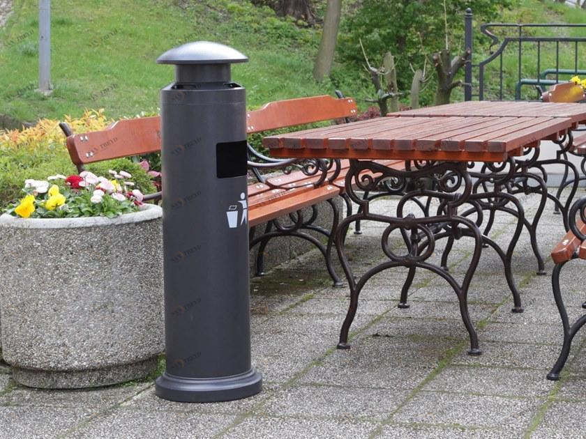 STUDIO T Урна для мусора стальная с крышкой с пепельницей для улицы  1609009 