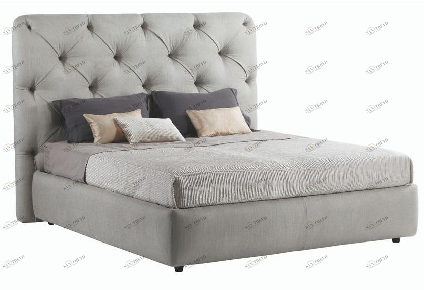 SELVA Двуспальная кровать из кожи с тафтинговым изголовьем  2089 + 2090 