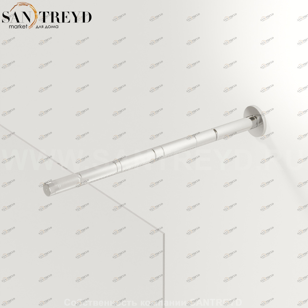 Держатель  со встроенным соплом для установки верхнего душа FLAT D белый. Размеры: длина с 70 до 100 см Agape ARUB701002