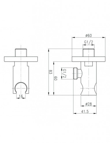 599900 000 00  Полный комплект E-volutive слив для ванны и слив для душевой кабины, хром Valentin Хром  - Вид №5