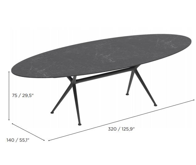 Керамический овальный садовый стол Royal Botania Exes ARCH-00072396 - Вид №17