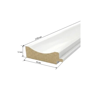 Профиль старт/финиш Волна МДФ белый 12x44x2700 мм