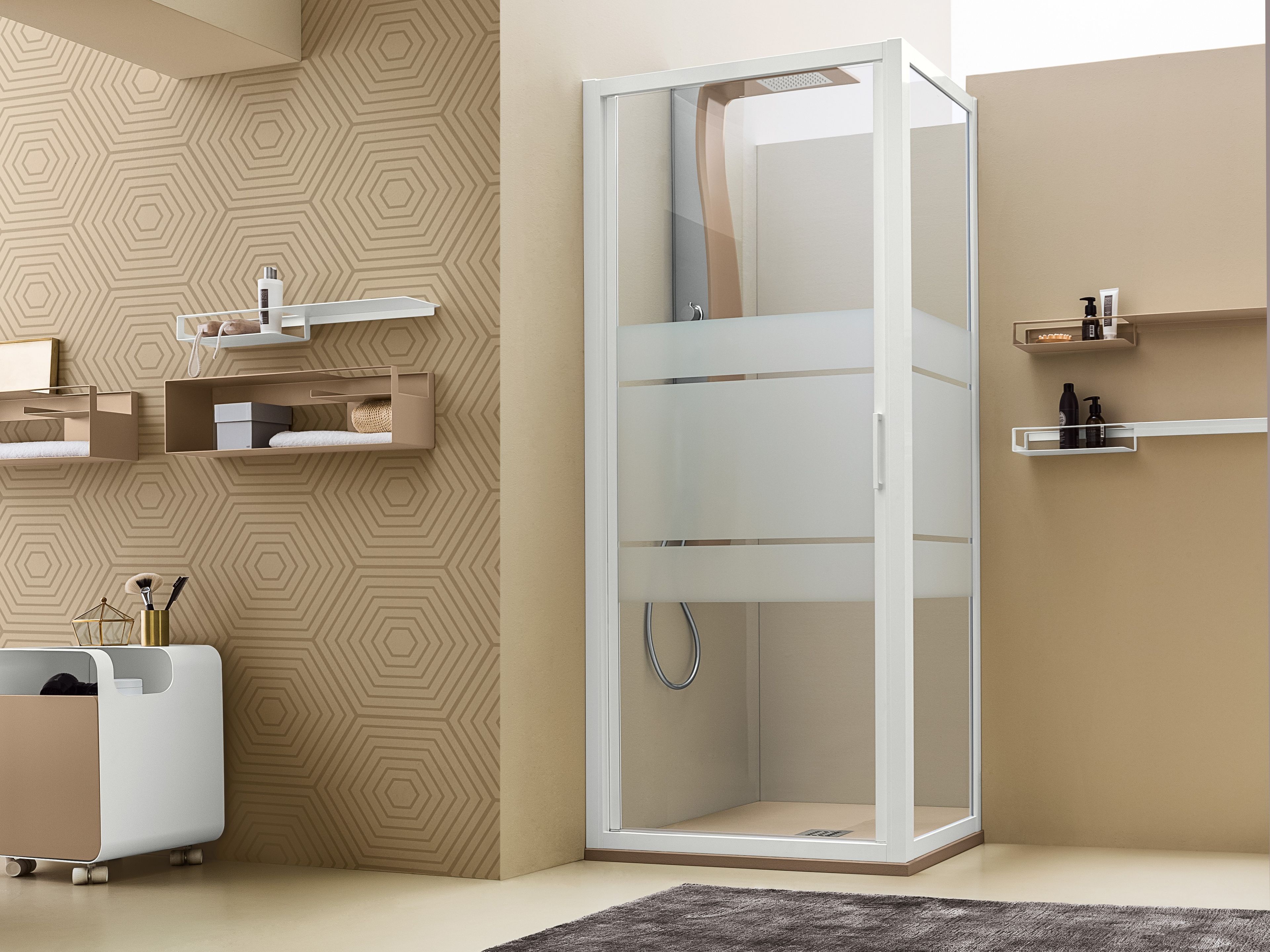 Угловая душевая кабина с распашной дверью ARBLU Меркурий ARCH-00134422