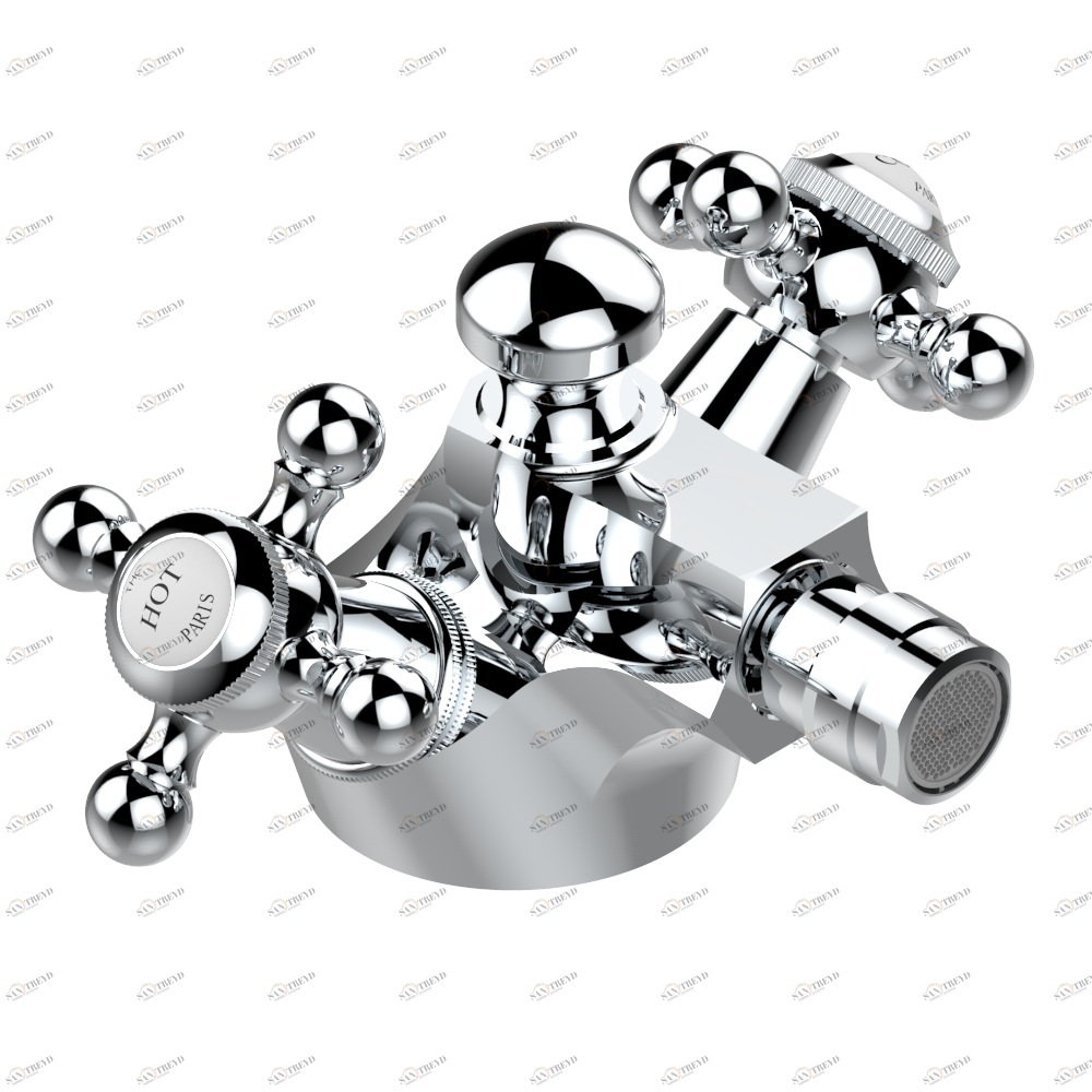 G29-3202 Смеситель для биде на одно отверстие с поворотным аэратором и донным клапаном Thg-paris Charleston Хром G29 3202 A02 CAT.A