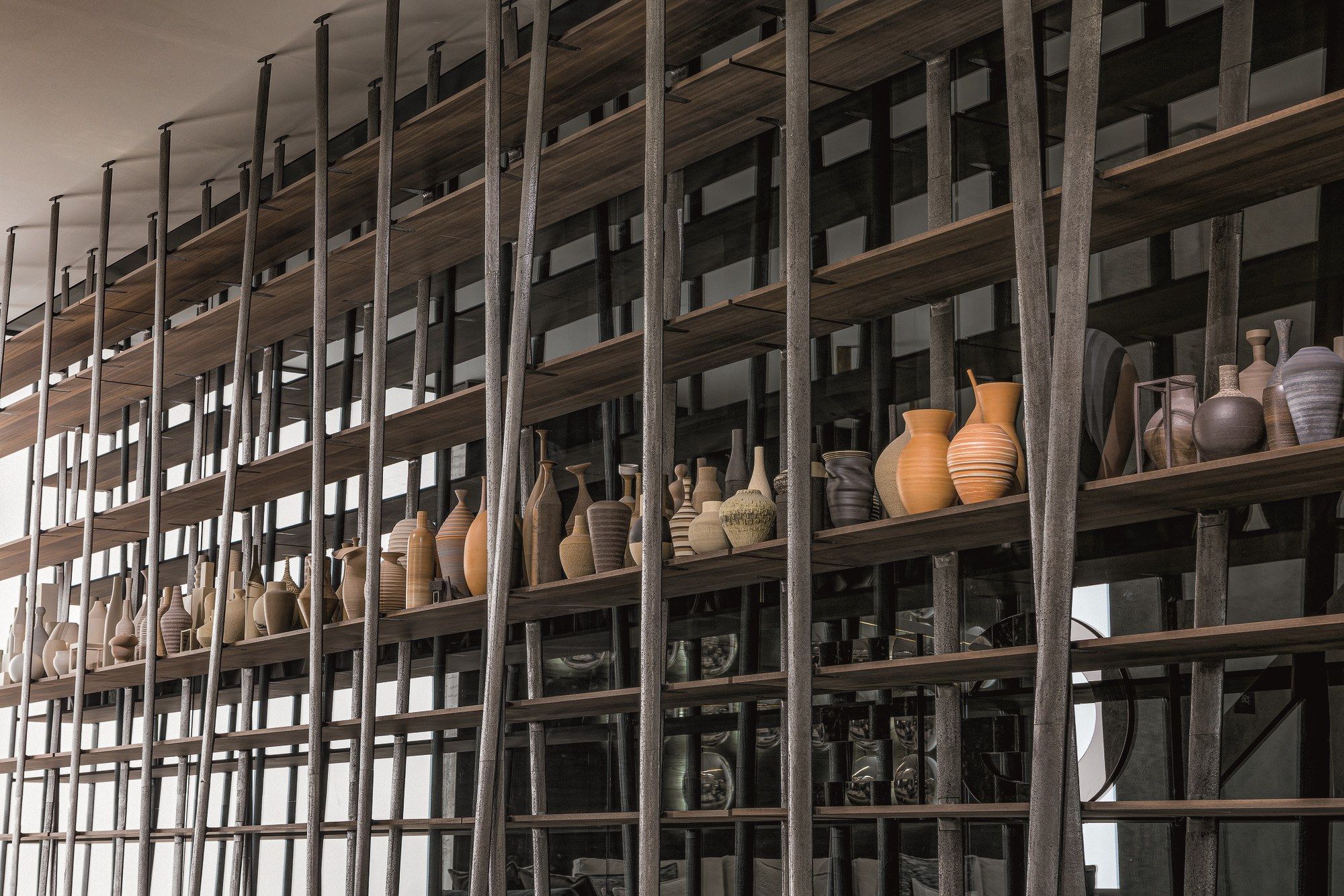 Оловянный книжный шкаф с деревянными полками Henge WEB ARCH-00083182 - Вид №22