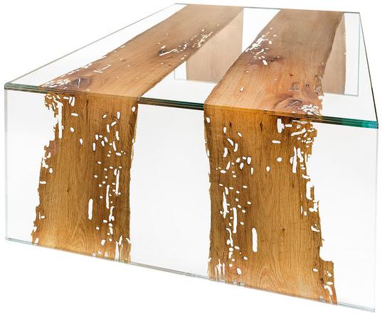 VGnewtrend Прямоугольный журнальный столик из дерева и стекла Venezia 7511780.00 - Вид №2