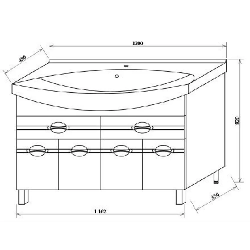 Тумба для ванной комнаты напольная «Палермо» 120 см SANFLOR STLM-2007285 - Вид №3