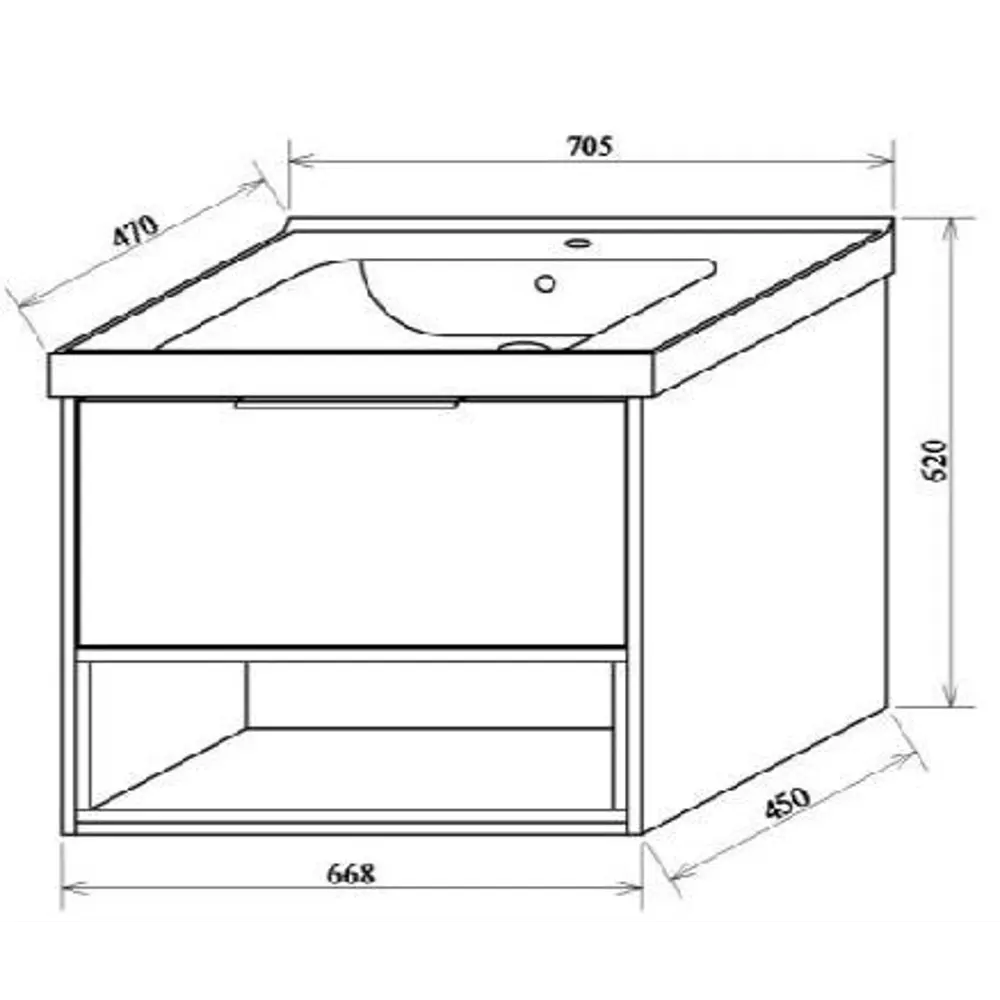 Тумба под раковину подвесная «Дана» 70 см цвет белый SANFLOR STLM-2069480 - Вид №4