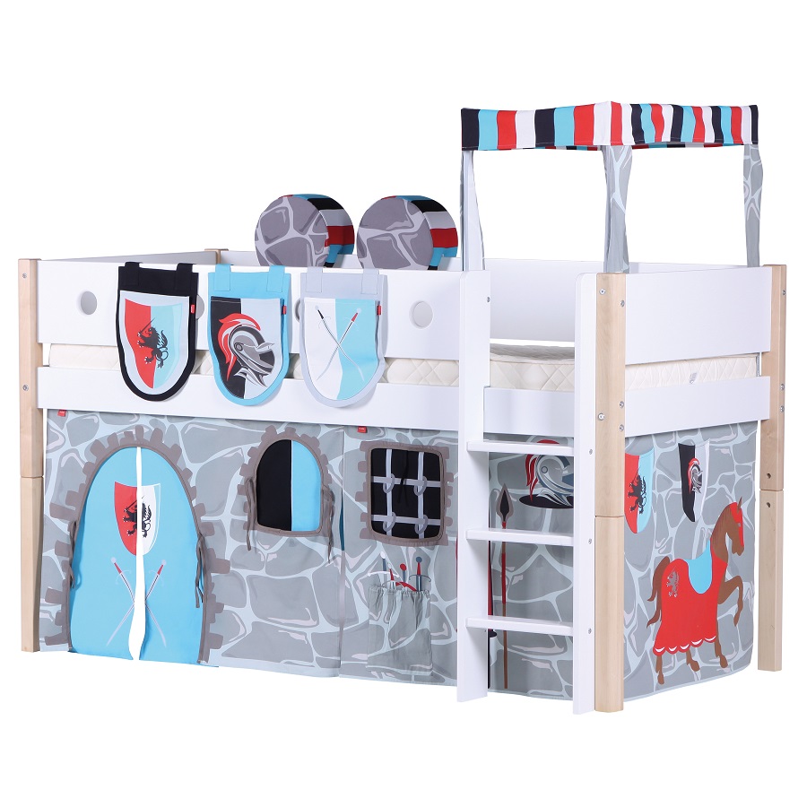 Кровать Flexa White с лестницей, 200 см, белая лакированная 801730995 - Вид №5