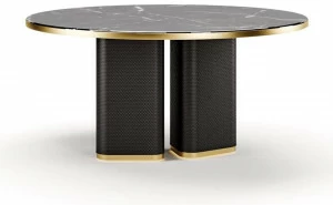 SM Living Couture Круглый мраморный стол с основанием, обтянутым кожей Couture Tvo_02