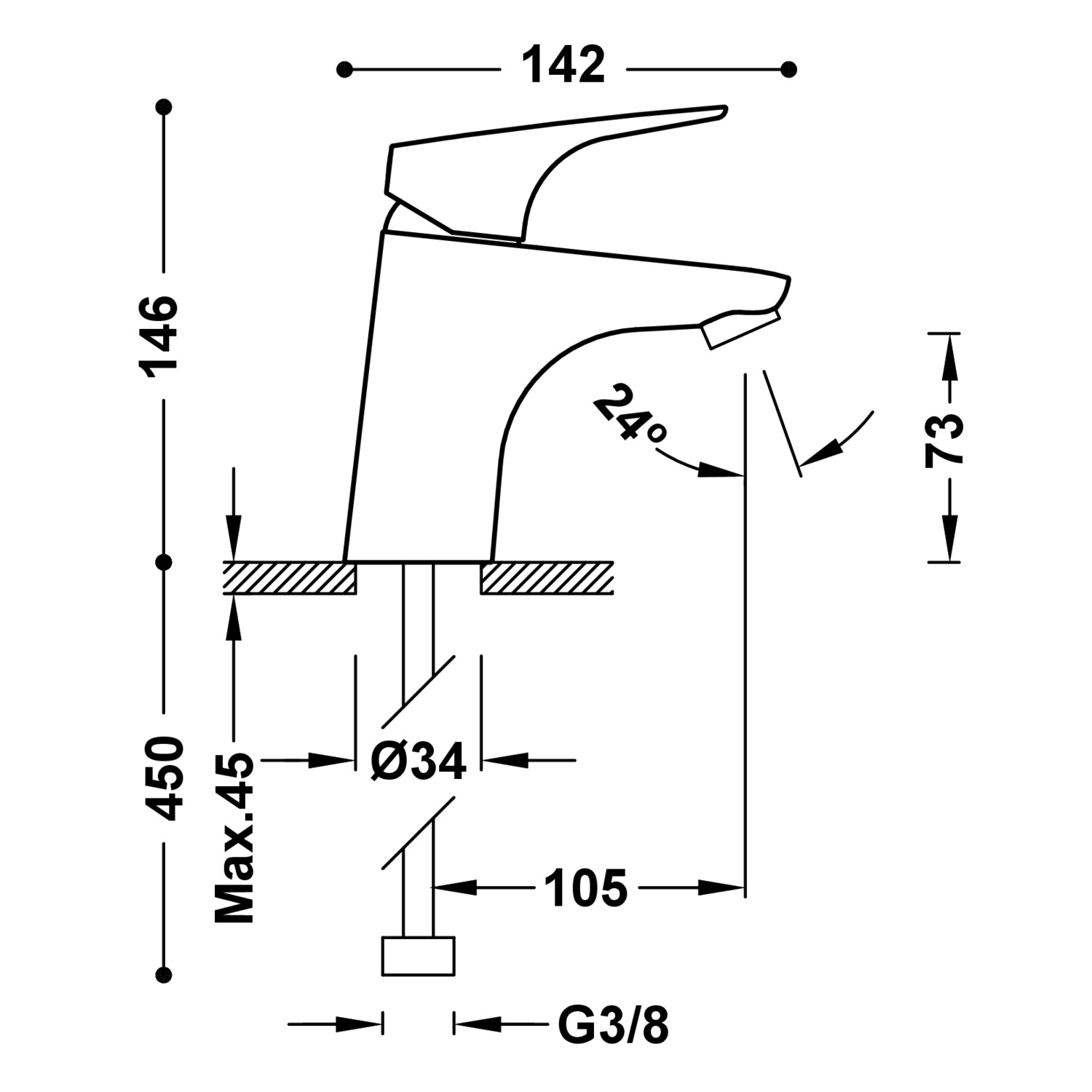 CANIGÓ Eco-efficient single-handle washbasin mixer tap-21710401 TRES Canigo - Вид №1
