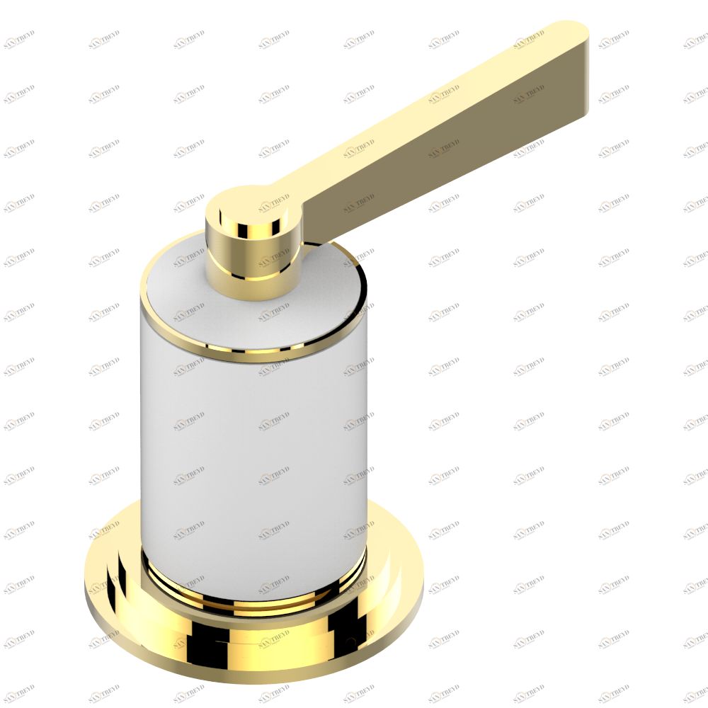 G2J-50/4/VG Переключатель набортный 2 входа 3/4", один выход 3/4"и один выход 1x1/2" Thg-paris Faubourg - белый фарфор - с рукоятками Покрытие PVD золотистый цвет G2J 50/4/VG CAT.F