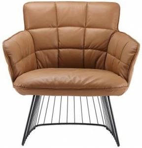 Freifrau Кожаное кресло с подлокотниками Marla