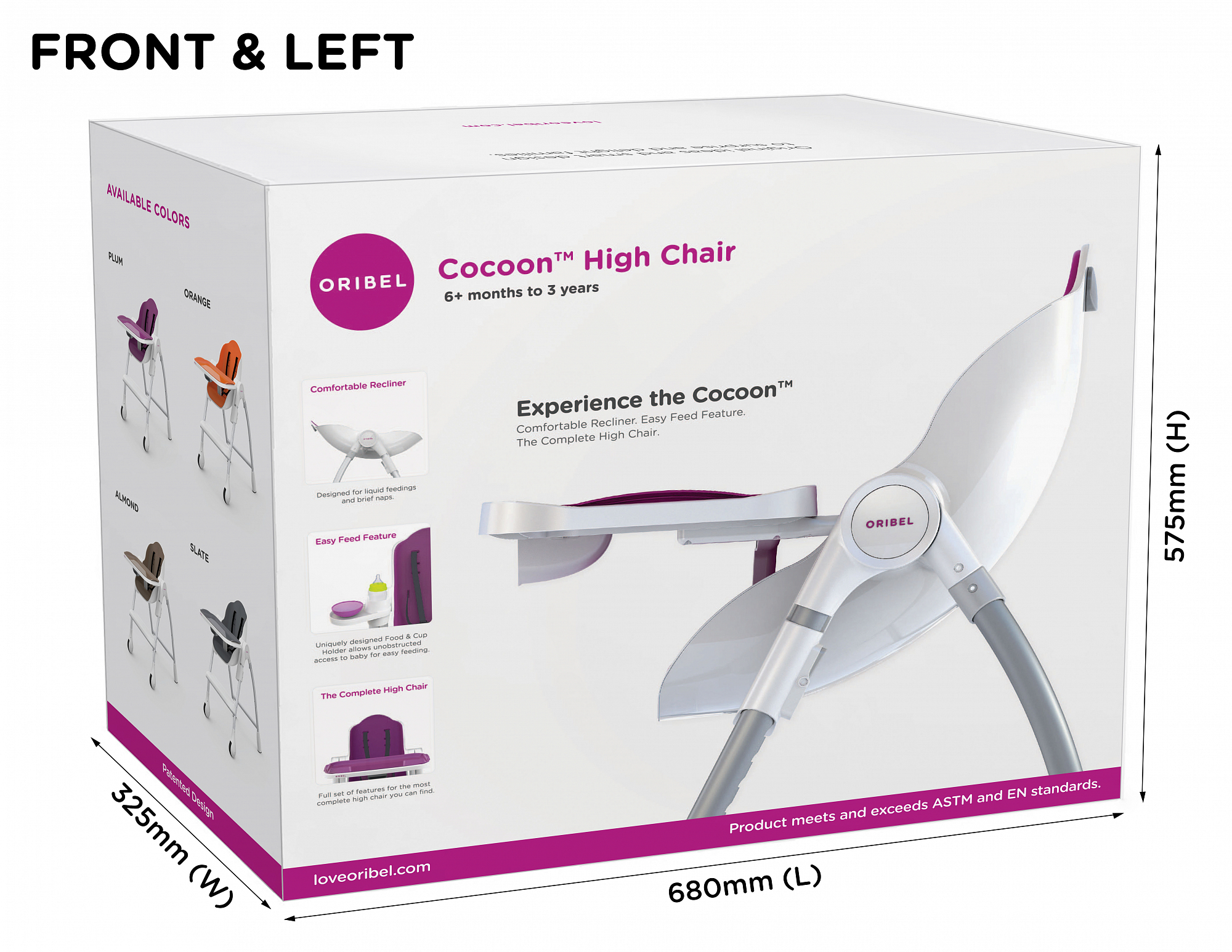 Стульчик для кормления Cocoon сливовый ORIBEL  322517 Фиолетовый Santreyd  - Вид №9