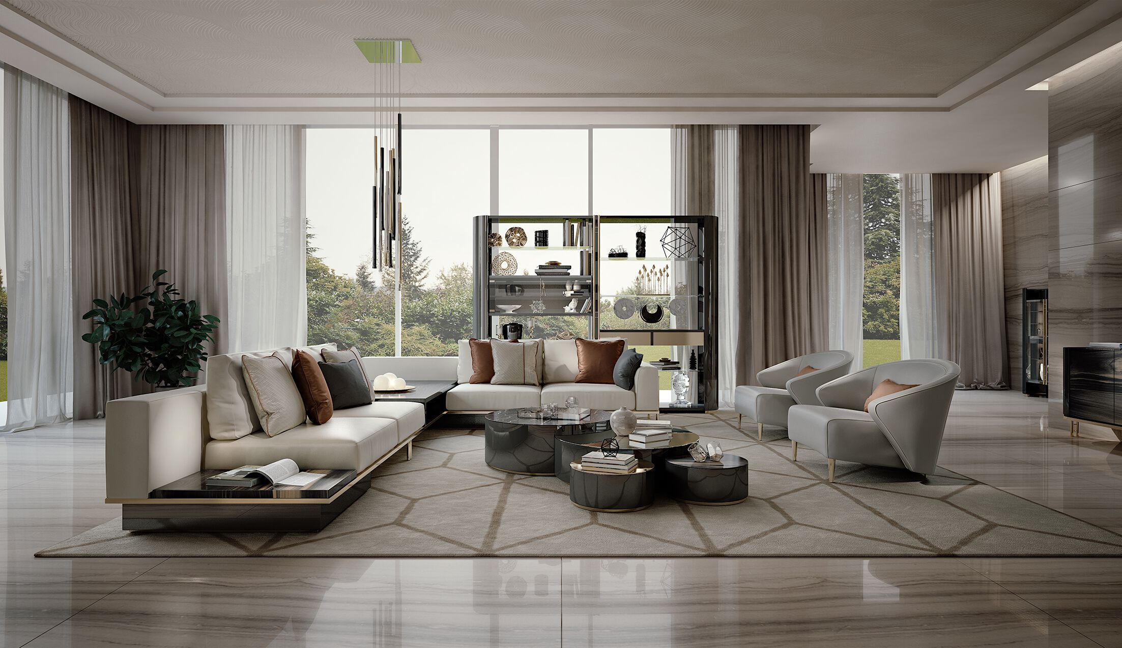 Кожаный модульный угловой диван Bizzotto Italia Atmosphera ARCH-00065491 - Вид №1