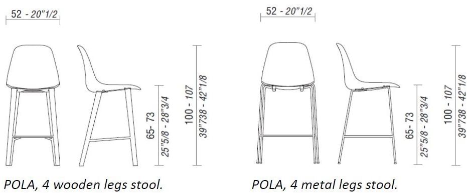 ESTEL GROUP Высокий табурет из полипропилена Pola sun-id-1426648 - Вид №3