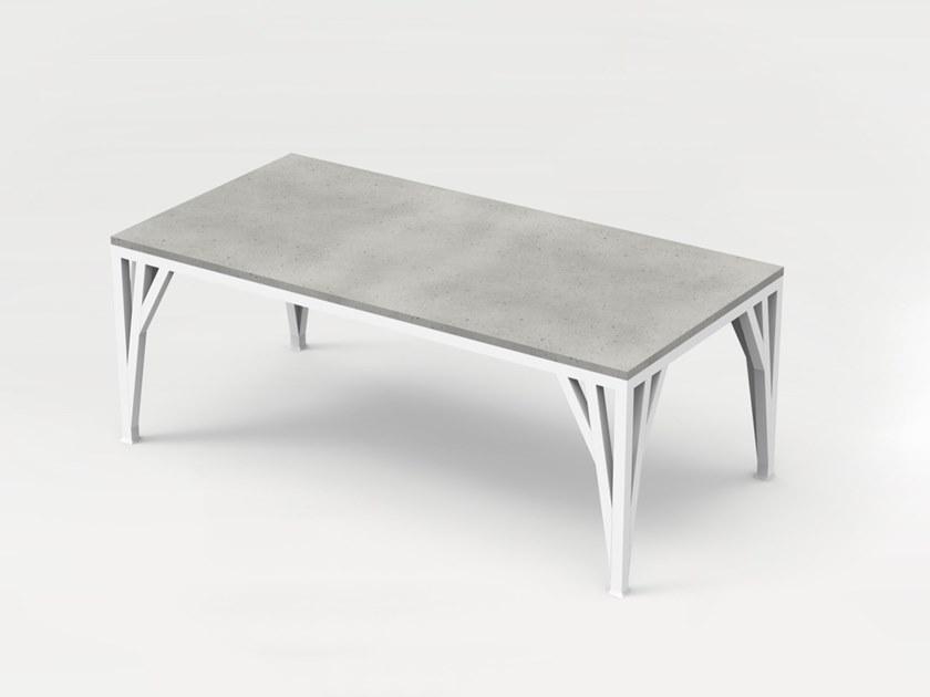 CO33 Прямоугольный бетонный стол со стальным основанием Tabula Blte1 - Вид №4