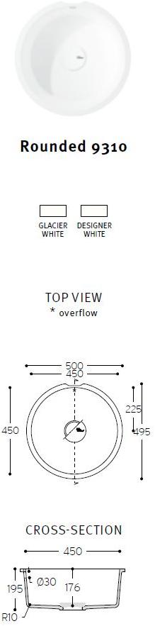 9310 Мойка кухонная овальная Corian® Design  - Вид №4