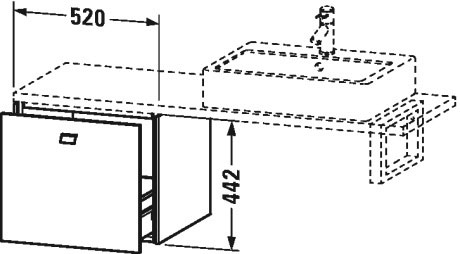 BR512209191 Brioso Шкафчик для компактной консоли Серо-коричневый декор Duravit - Вид №1