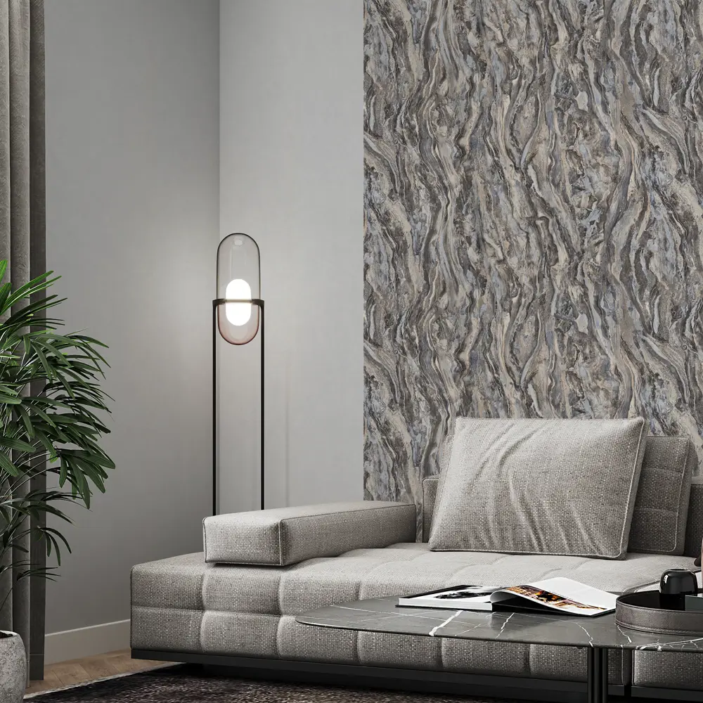 Обои флизелиновые Palitra Home серые 1.06 м HC71531-14 Onyx STLM-2212075 - Вид №3