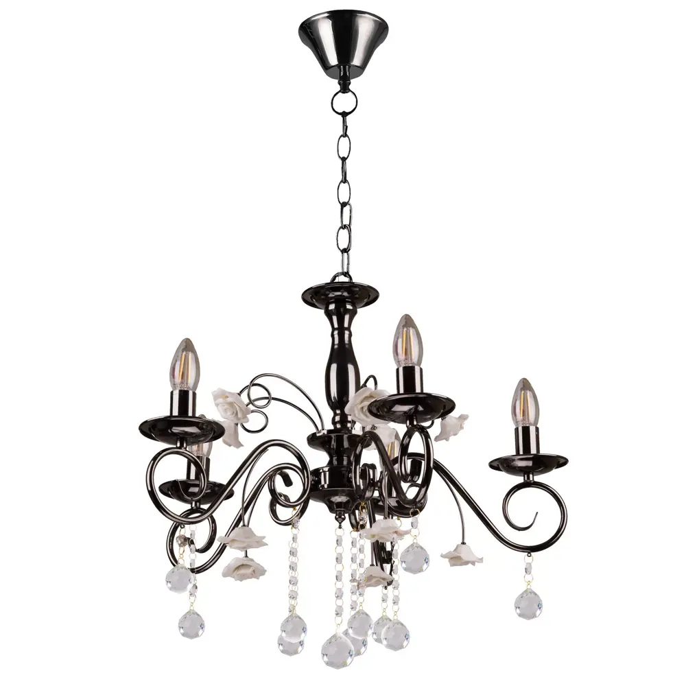 Люстра Ales 5xE14x60 Вт, металл, цвет чёрный LUMIN ARTE STLM-2192285