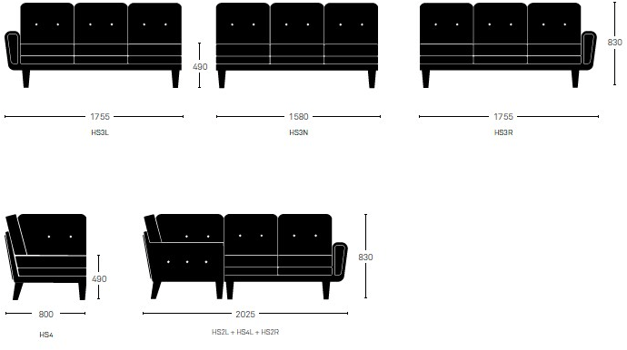 Deadgood 4-местный угловой диван из тафтинга Harvey sun-id-1439044 - Вид №6