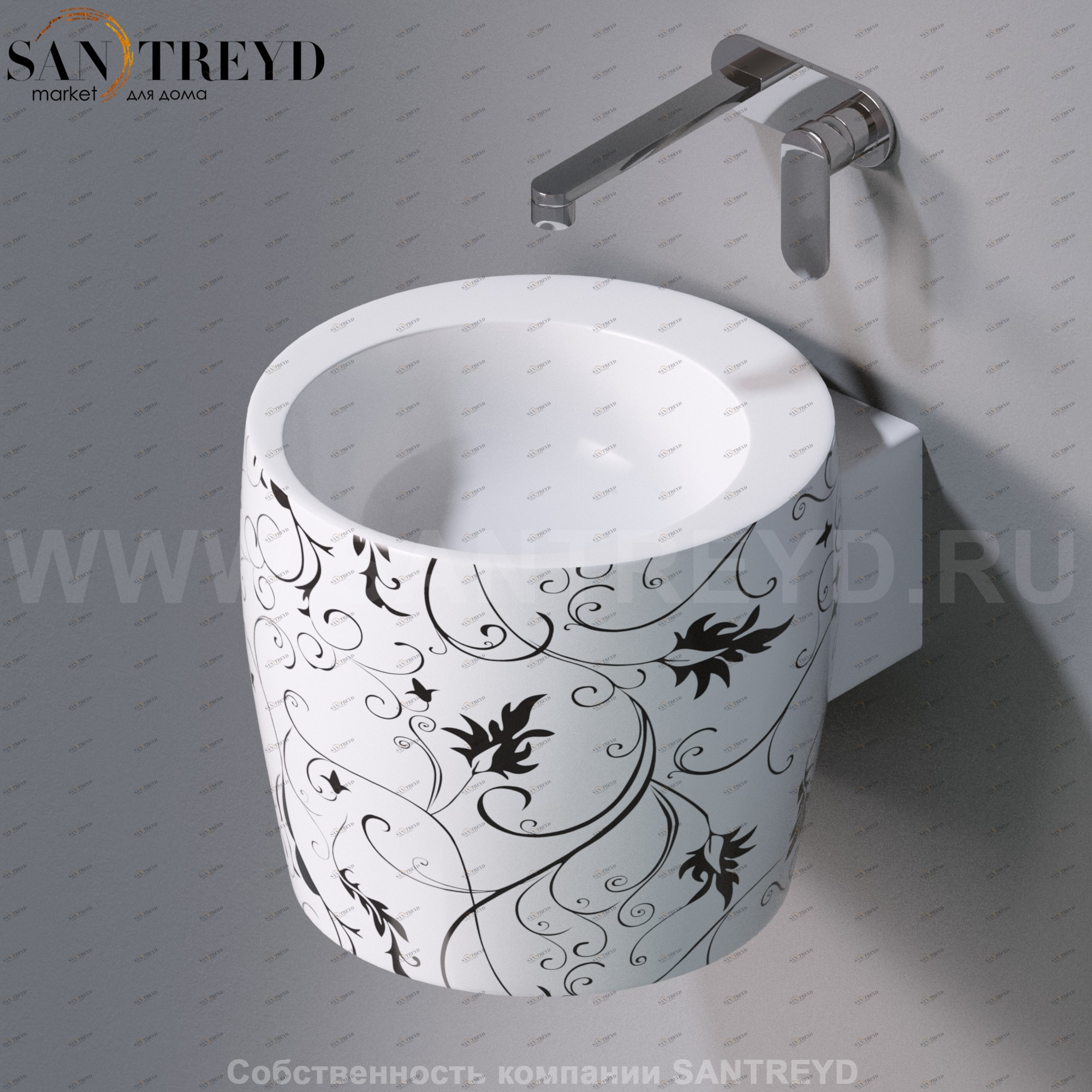 L102T0R0V1.440 Подвесная раковина настенная круглая A. e T. Italia SPOT белая AeT ITALIA TOTEM