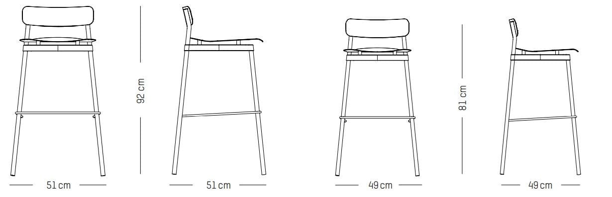 Высокий штабелируемый деревянный стул Alps с подставкой для ног Petite Friture Fromme ARCH-00136009 - Вид №3