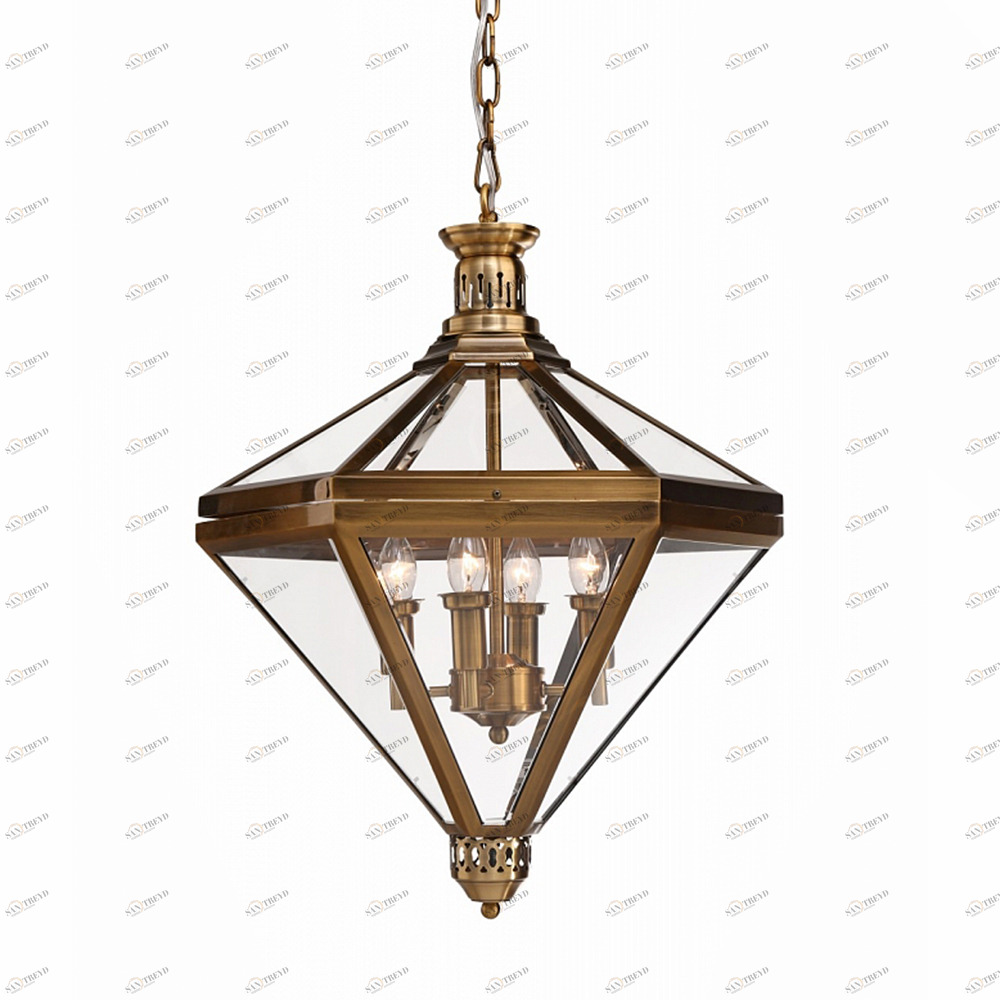 Подвесной светильник Mistery 4 ant.brass от Delight Collection KM0074P-4 antique brass DELIGHT COLLECTION ДИЗАЙНЕРСКИЕ 243654 Коричневый 