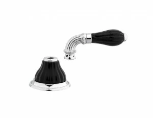 233527.N000.30 Обрезка комплект с черной фарфоровой ручкой для отсечного клапана Античная латунь