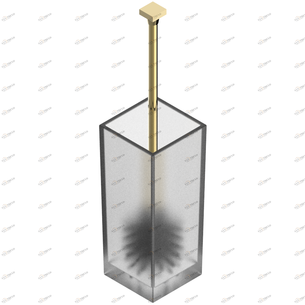 G79-4702 Стакан стеклянный напольный и щётка для унитаза Thg-paris Cubica Покрытие PVD золотистый цвет G79-4702 CAT.F