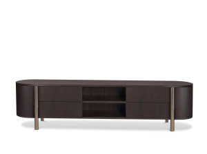 Дубовый шкаф для телевизора с системой кабельной втулки