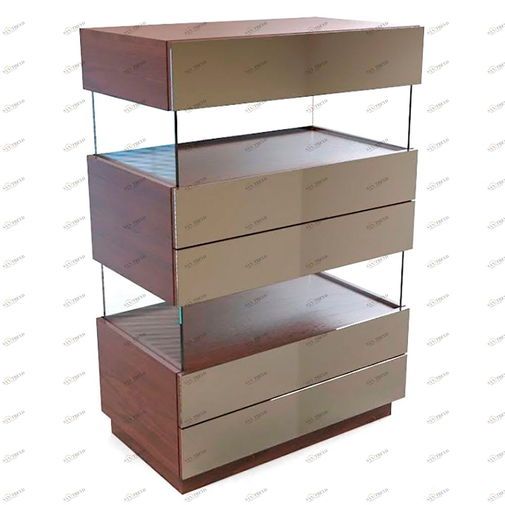 Комод коричневый со стеклянными стенками "Фрэнк-1" GRAUM ДИЗАЙНЕРСКИЕ 304010 Коричневый 