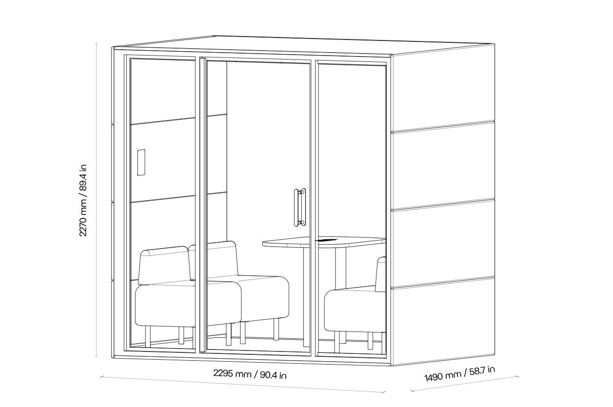 Многосторонняя акустическая офисная кабина со встроенным освещением SilentLab GEN4 ARCH-00101006 - Вид №12