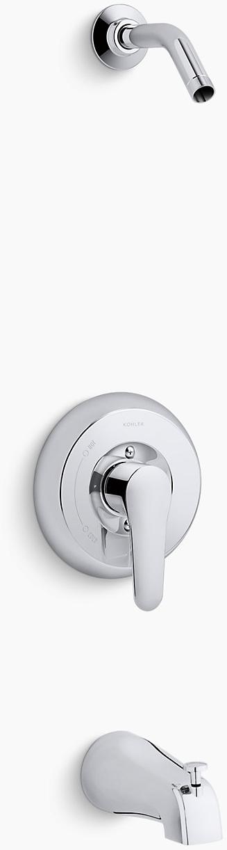 KOHLER Панель для ванны и душа July  Rite-Temp с рычажной ручкой и скользящим изливом, без насадки для душа K-TLS98007-4-G  - Вид №1
