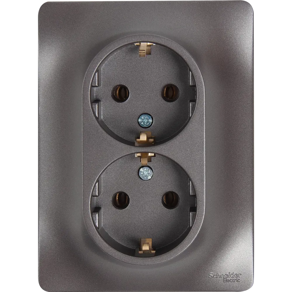 SYSTEME ELECTRIC Glossa - Двойная розетка для скрытого монтажа в цвете графит 84693603 STLM-0053747