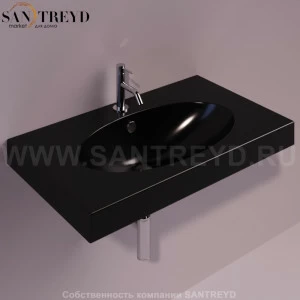 LFT44NERO Подвесная раковина настенная прямоугольная Simas LFT Spazio черная