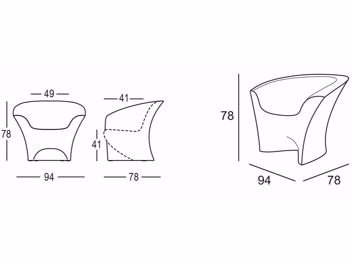 Кресло из полиэтилена PLUST Ohla ARCH-00101362 - Вид №3