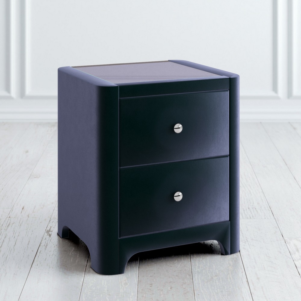 Прикроватная тумбочка с 2 ящиками мягкая синяя Vary Bed KREIND  00-3879901 Синий Santreyd  - Вид №1