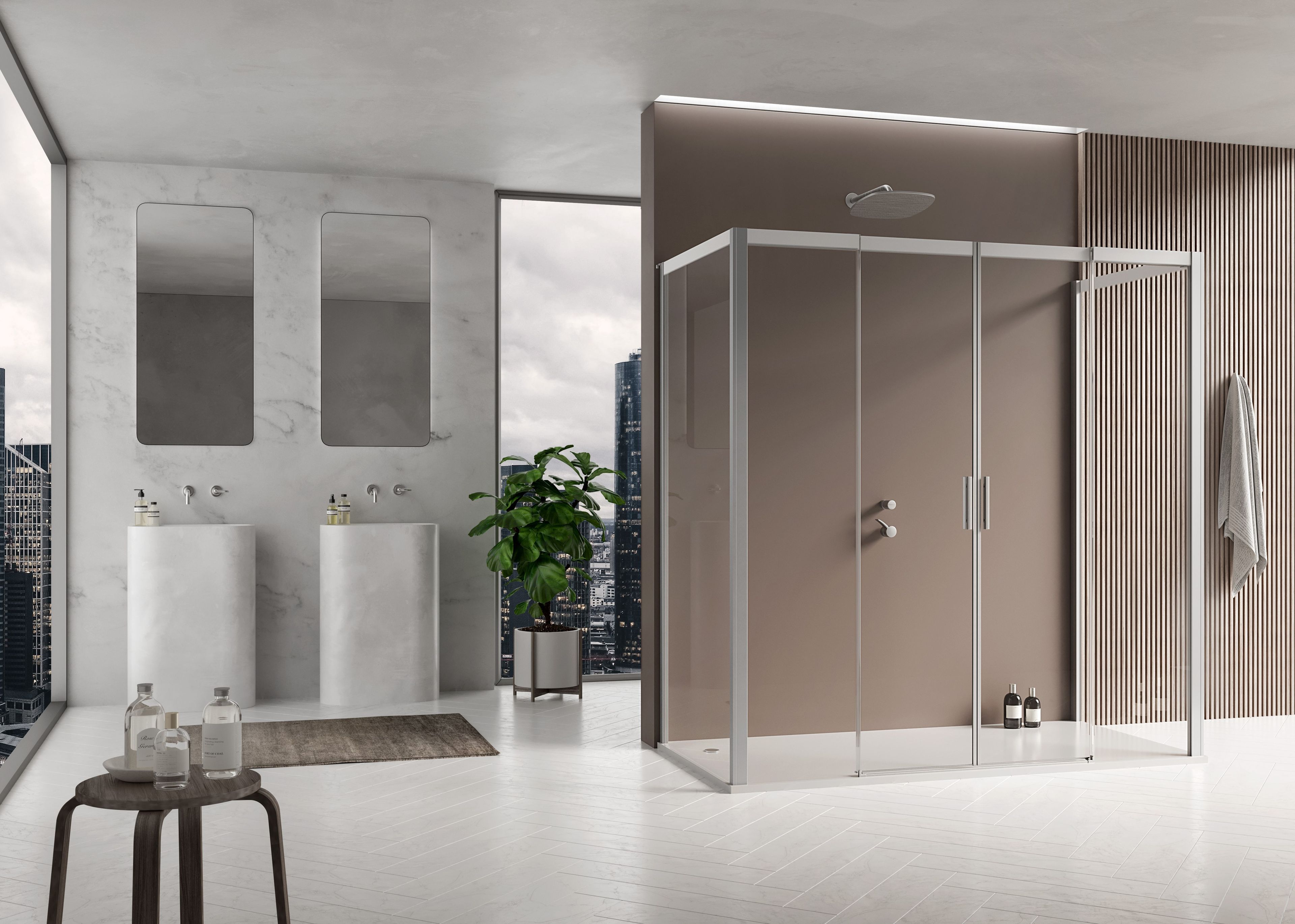 Алюминиевая и стеклянная душевая кабина с раздвижной дверью DUKA вода 5000 ARCH-00118515 - Вид №11