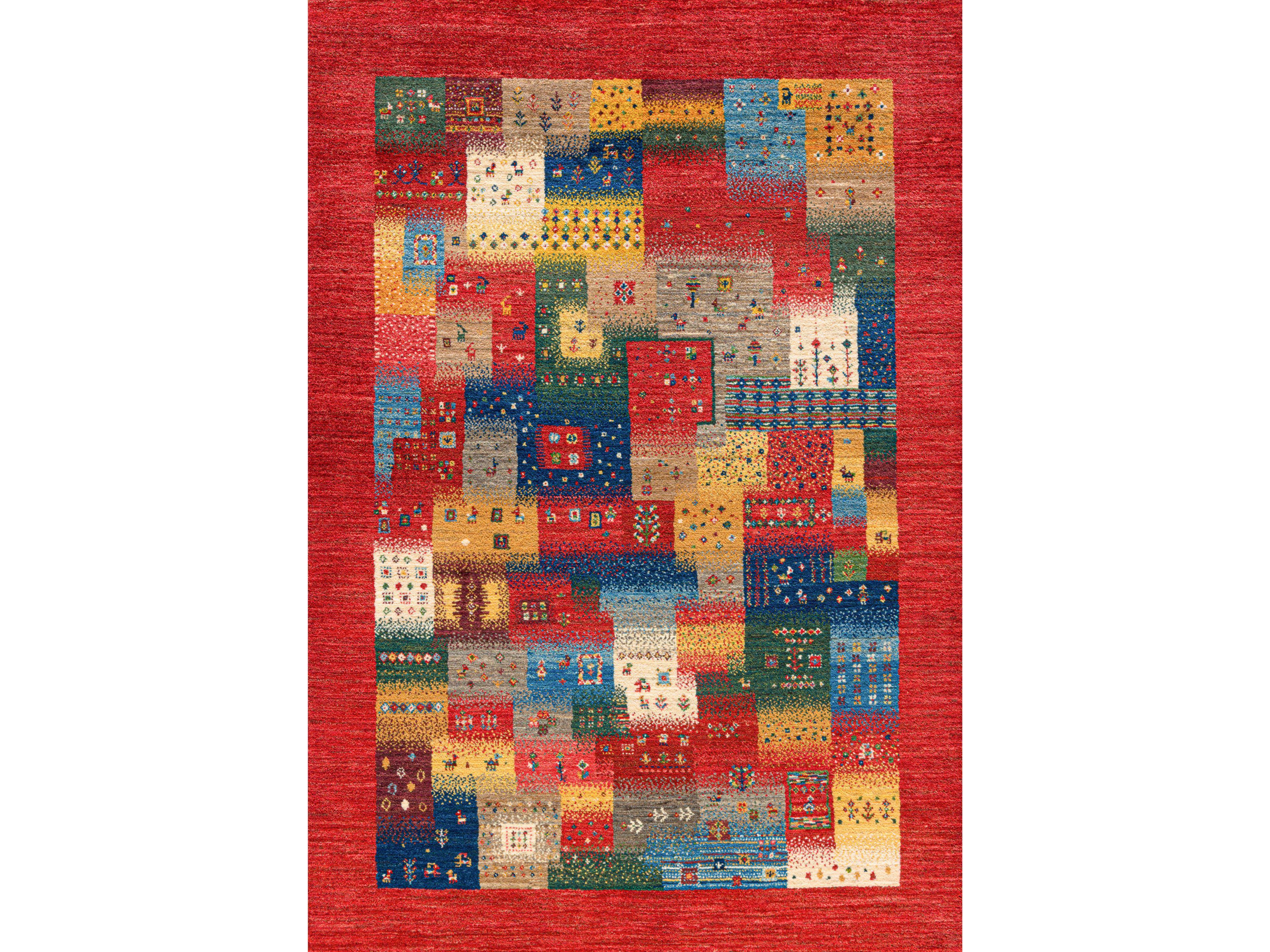 Прямоугольный шерстяной клетчатый ковер Zollanvari Gabbehs Geometric ARCH-00142619 - Вид №1